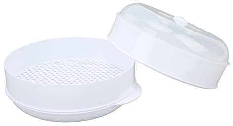 Vaporizador Térmico Resistente a la Deformación con Tapa Transparente, Vaporizadores para Microondas, Vaporizadores de Plástico, Utensilios de Cocina (Gran capa doble.)