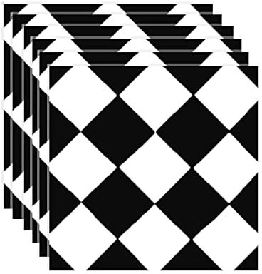 Black White Plaid Serviettes 33x33cm, 20pcs Party Paper Napkins, 2ply Disposable Beverage Luncheon Decorative Cocktail Napkins for Dinner, Restaurant