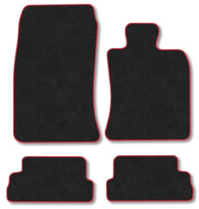 Mini Convertible (2008-2015) Carpet Car Mats | Red Edge Trim Tailored Fit Floor Mats Full Coverage Protection Accessories Easy Clean Anti Slip Made in the UK