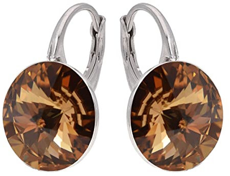 Rivoli Ohrringe Österreichische Zirkonia 925 Silber - Schmuck für Frauen und Mädchen - Hängeohrringe Ideal für Geschenke für Frauen (Colorado Topaz)
