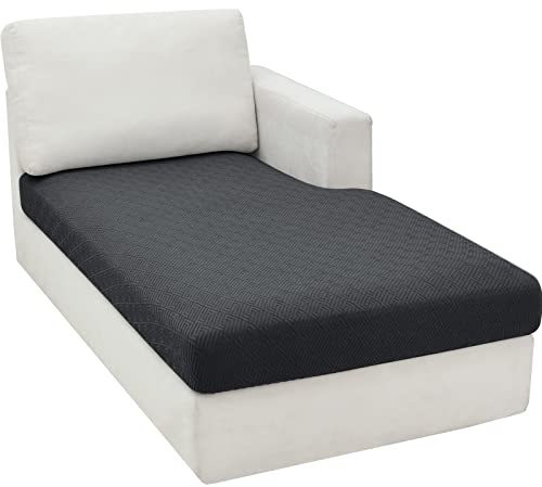 CHELZEN Sofa Sitzkissenbezug, Hochelastischer Sitzbezug, Stretch Sofasitzbezug Schonbezug Schutz Sofabezug L-förmiger Ecksofas für Wohnzimmer (Chaiselongue, Dunkelgrau)