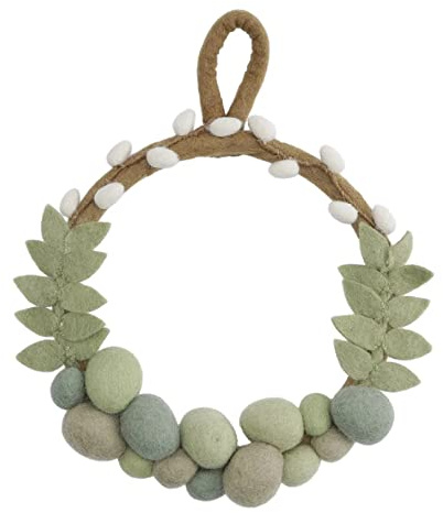 En Gry & SIF - 16613 - Türkranz, Ostern, Ostereier, grün, Filz, 25cm, Handarbeit