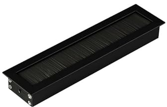 TecLines TKB002 Tisch Kabeldurchlass mit Bürstendichtung (schwarz), Kabeldose, für mehrere Kabel