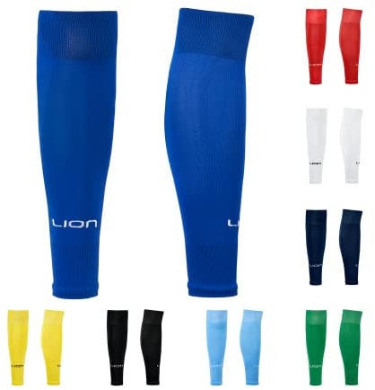 LION SPORTSWEAR Kids/Youth Football Sock Sleeves To Accompany Grip Socks - Fits Over Calf/Shin Pads - Variety Of Colors To Match Your Team Kit (Royal Blue)