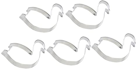 Ausstechförmchen 5 Stück aus Edelstahl Schwan Weihnachts Party Keksformen