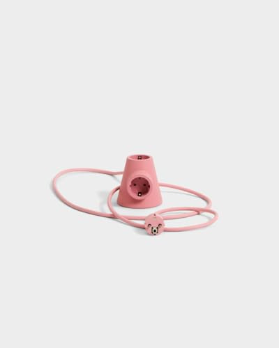 Pedestal Power Base Bubble Gum 2-Fach Steckdose mit Magnetfuß – Rosa | Stilvolle Mehrfachsteckdose mit Doppelstecker in exklusivem, hochwertigem Design.