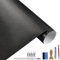 Autofolie Schwarz Satin Metallic gebürstetes - 30CMx300CM Selbstklebend Auto Folie Zierleisten Folie für Auto Motorrad Fenster Kfz Chromleisten Folierung Schwarz