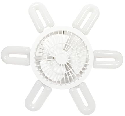 E27 Small Ceiling Fans With Lights, Dimmable Fan Light Silent Led Fan With Lamps U-Shaped Lighting Foldable Minimalism Ceiling Fans With Remote 41cm-White