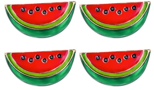 Amosfun Broche Pastèque Pour Femme Lot De 4 Pinces À Châle Et À Écharpe Clip De Cardigan Broche De Revers Pour Pull Robe Col Et Vêtement 1.38 X 0.71 X 0.39 in