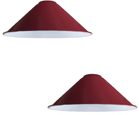 DCVOLTAGE Moderne Deckenlampe, Lampenschirm, Burgunderrot, Metall, kegelförmige Pendelleuchte, E27-Sockel, Hängeleuchte für Schlafzimmer, Flur, Büro, Café, Restaurant, 2 Stück