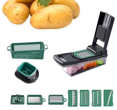 Salad Chopper, Onion Chopper - All-Slicer, Chopper, Dicer with Container - Kitchen Accessories, Tomato Cutter, Vegetable Grater for Home Kitchen