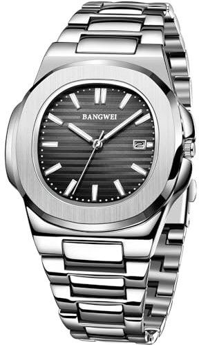 LIGE Uhren Herren Edelstahl Business Freizeit Analog Quarz Wasserdicht Klassische Armbanduhr Herren Geschenk für Männer