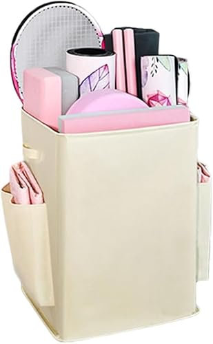 SAPDMBDBBSH Aufbewahrungsregal Für Yogamatte,Yoga Matte Regal, Yoga Mat Storage Rack Yoga Mat Storage Basket Gym Storage Rack Foam Roller Shelf Yoga Mat Holder Gym Organizer(White,40 * 34 * 53cm)