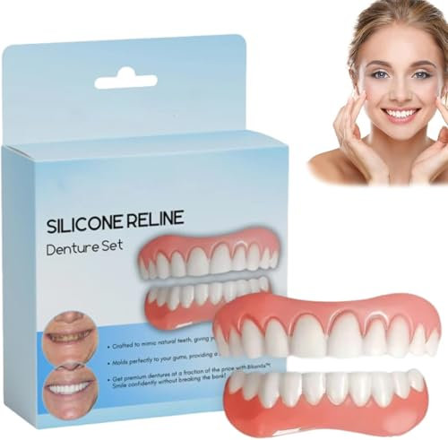Silicone Reline Denture Set,Soft Denture Set,Denture Silicone Reline Kit,Tooth Repair Kit,Soft Denture Reline Kit,Veneers Snap in Teeth Teeth Comfort Fit (1)