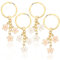 WY LIGHTING LEVEL 4 Stück Blume Schlüsselanhänger, Weiße/Rosa Blumenanhänger Niedliche Tasche Anhänger Dekoration Süßer Aesthetic Charms für Frauen Geschenke Geldbörse Taschenzubehör