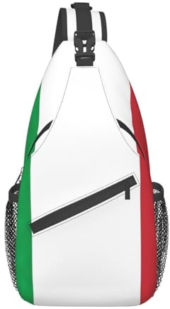 JUZGTSIT Schultertasche, Irische Flagge, bedruckt, Umhängetasche, Brusttasche, Tagesrucksack für Wandern, Reisen, Flagge Italien, One size
