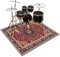 Schlagzeugteppich 120 x 80 cm - Professioneller Drum Teppich Schallschutz Antivibrationsmatten für Musikinstrumente Akustik Trommelteppich