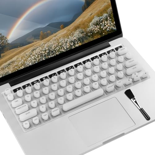 TS-MAYKA Keyboard Cover for Long Nails, Keyboard Film for Nail Art Silicone 3D Raised Keyboard Cover Skin for Typing Comfort Compatible with MacBook Pro/Air 13/14/15/16 2020-2024 (White)