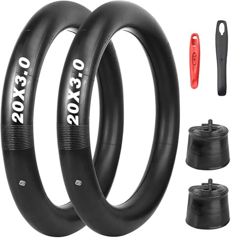 GRELiving 2 Stück 20x3.0 Zoll Fahrradschlauch AV35mm Schrader Valve Fat Bike Tires/Snow Bikes Tires/E-Bike Tires