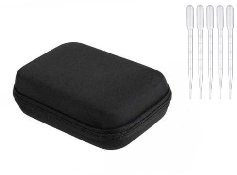 Hitopin 1 Stück Ätherische Öle Tasche Tragekoffer, Ätherische Öle Aufbewahrung Tasche, Ätherisches Öl Tragetasche, Hält 10 Flaschen 5ml-10ml, für Reise (Schwarz)