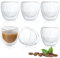 TNSLAND Lot de 6 tasses à expresso en verre thermique à double paroi résistant à la chaleur avec effet flottant - Verres à dessert en verre borosilicate - 250 ml