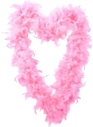NHQ Boa Piume Rosa,2 M,Vestiti Anni 20,Piume Rosa,Piume Decorative,Piume Colorate,Decorazione Sciarpe,Accessori Anni 20 Donna,Charleston Costume Donna per Festa in Abito da Sposa,Carnevale