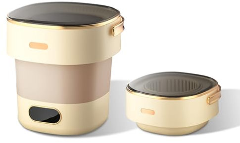 Creperture Lavadora plegable con centrifugado, 15 L, lavadora totalmente automática con 3 modos de limpieza, carro de turismo, camping, lavadora móvil para calcetines, ropa interior, ropa de bebé,