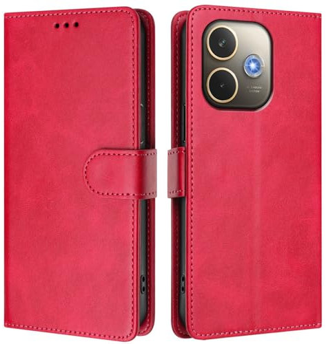 Étui en cuir PU compatible avec le smartphone OPPO A5 PRO 5G avec [porte-cartes de crédit] [blocage RFID], étui de protection à rabat en cuir synthétique pour homme et femme, rose