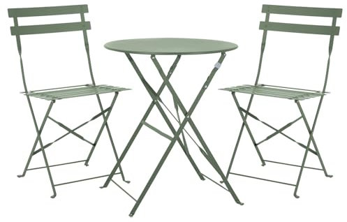 SVITA Berlin Bistro-Set Metall Sitzgruppe Balkon klappbar Tisch Stühle Mint