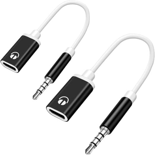 2pcs Cable Auxiliar De 3,5 Mm Macho A Tipo C Hembra Para Auriculares Convertidor Tipo C A Conector De 3,5 Mm, Adaptador De Audio Para Auriculares,reproductores De MP3, Reproductores De c-d, Portátiles