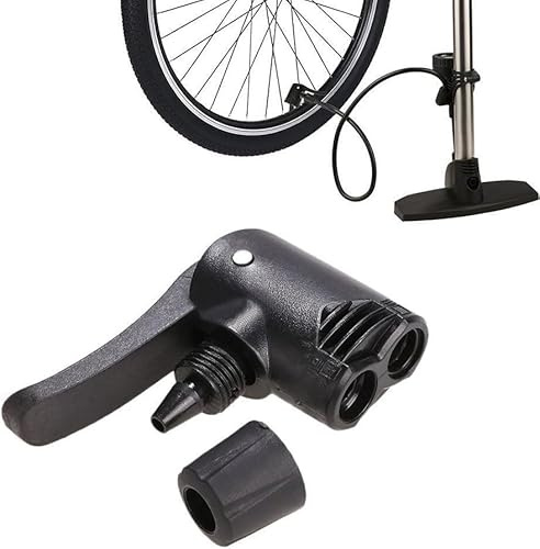 Black Pump Adapter Valve, 3 in 1 Replacement Dual Head Air Pump Adapter Valve Bicycle Bike Cycle Tyre Tube，Bike Floor Pumps