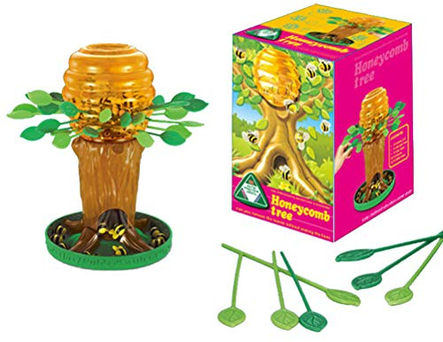 Gonetre Honey Bee Tree Game Toy Interactive Educational Fun Parent Child Activity Strategic Dexterity Learning Plastic 16x17.9x25CM (Red)