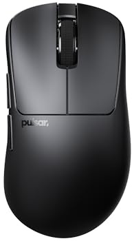 Pulsar Gaming Gears Xlite Crazylight Gaming-Maus, Mittel, Jet Schwarz | Ultraleicht 1.55 oz (44g), Ergonomisch, Nach innen gewölbte Seiten, Palm-/Relaxed-Claw-Griff, XS-1, 32K DPI, 8K