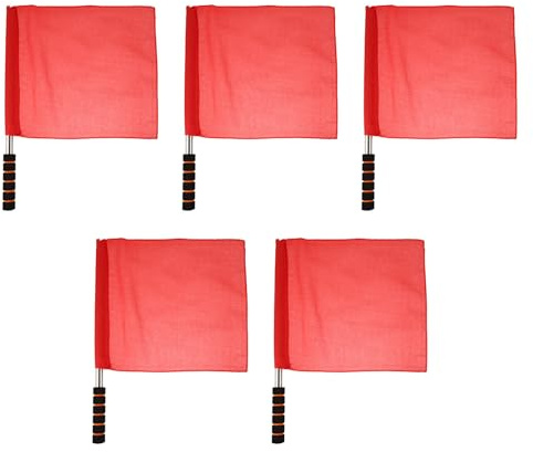 5 Stück Schiedsrichterfahnen Signalflaggen mit Aluminiumlegierung, Rot