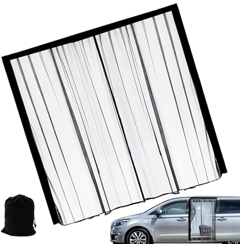 Zanzariera per Porte Scorrevoli Camper e Veicoli Ricreativi | 150x109 Cm Rete Oscurante Magnetica - Zanzariera a Maglia per Porte di RV | Per Oscuramento e Privacy per Veicoli Cargo SUV Camion e Rimor