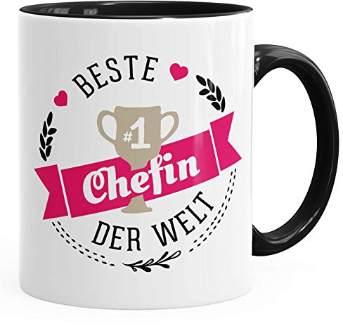Kaffee-Tasse beste Chefin der Welt Geschenk für Chefin MoonWorks® schwarz unisize