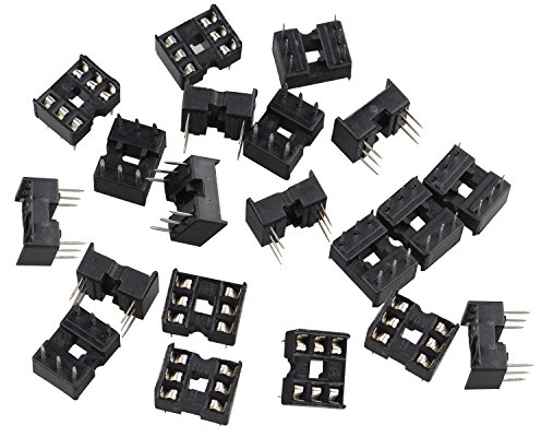 Futheda 20 Stück 6 Pin 2,54 mm Pitch Dip/Dil IC Sockets Lötversion Adapter