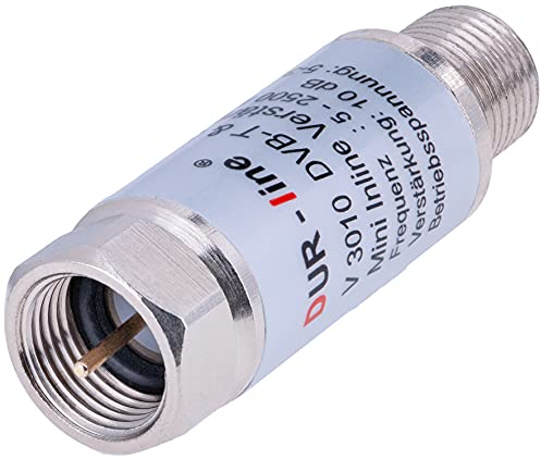 8 Stück - DUR-line V3010 Mini Inline Verstärker Verstärkung 10 dB für Sat und DVB-T2 5-2400 MHz
