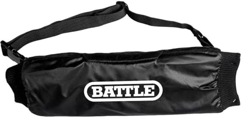 Battle Sports Football Hand Warmer – Water Repellent Hand Warmer Pouch with Pockets, Adjustable Waist Strap, Velcro Breakaway Safety System for Cold Weather Performance - Youth, Black