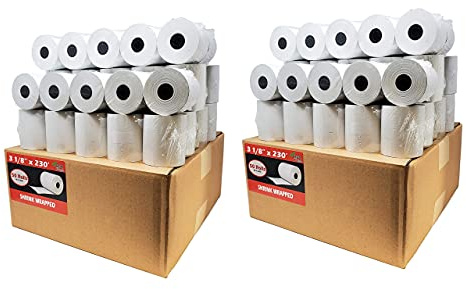 (100 Rolls) 3 1/8 x 230 Thermal Paper Receipt Rolls (55 GSM Premium Quality German Paper) Fits All POS Cash Registers BPA Free - BuyRegisterRolls
