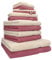 Betz 12-TLG. Handtuch Set Premium 100% Baumwolle 2 Duschtücher 4 Handtücher 2 Gästetücher 2 Seiftücher 2 Waschhandschuhe Farbe Sand/Beere