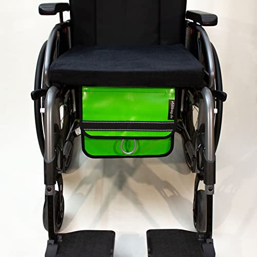 rollibag.de Rollstuhltasche 2.0, praktische Schlüsselspirale gratis, Alles sicher und griffbereit. Wertsachen gut verstaut unter dem Sitz. (Grün)