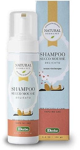 Natural Derma Pet Shampoo Secco Delicato per Cuccioli e Cani - 150 g