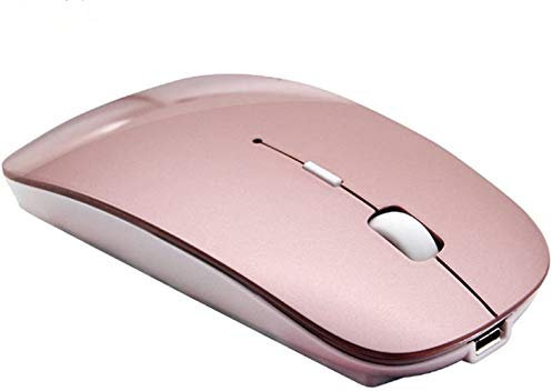 Bluetooth Mouse, Rechargeable Wireless USB Mouse 3.0 Portable Mouse for Notebook, PC, Laptop, Computer, Macbook (Rose Gold)