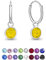 DTPsilver® KLEINE Creolen Ohrringe 925 Sterling Silber mit Swarovski® Elements Kristall Rund - Mädchen - Dicke 1.2 mm - Durchmesser 12 mm - Farbe : Gelber Opal