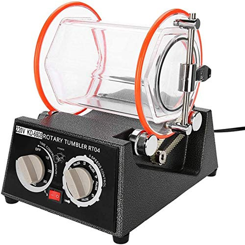 220V/45W Poliertrommel Poliermaschine Schmuck Polieren Automatische Polisher 3kg für Bead Diamant Finisher Polisher, 15cm Schmuckpolierer Steinpolierer Dreh-Tumble Labor Kugelmühle