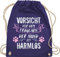 Turnbeutel Rucksack - Geschenk für Hundebesitzer - Vorsicht vor dem Frauchen der Hund ist harmlos - Grunge/Vintage - Weiß - Unisize - Lila - hundefans geschenke tasche hundefan gassi beutel