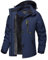 TACVASEN Damen Wasserdicht Fleece-Futter Winterjacke Arbeitsjacke Rahrradjacke Innenfutter Funktionsjacke Regen Coat Windbreaker, Marineblau, M