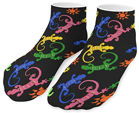 BAIKUTOUAN Lizard Gecko Knöchelsocken kurz für Herren Damen Low Cut No Show, Eidechsen-Gecko, Einheitsgröße