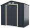 GOPLUS 2,7㎡ Abri de Jardin Métal, Cabine de Jardin Extérieur Portes Coulissantes, Cabane de Rangement à Outils, 213 x 127 x 195 cm, Gris